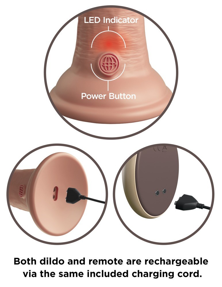 Realistický vibrátor s přísavkou z dvojitého silikonu Pipedream King Cock Gigant s dálkovým ovladačem (25 cm)