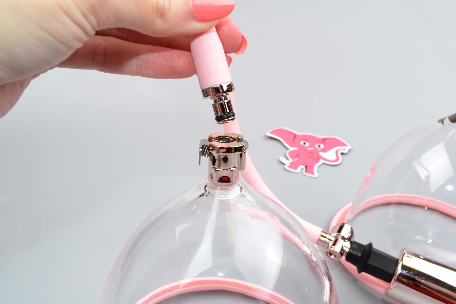 Vakuová pumpa na prsa Rose Gold - L