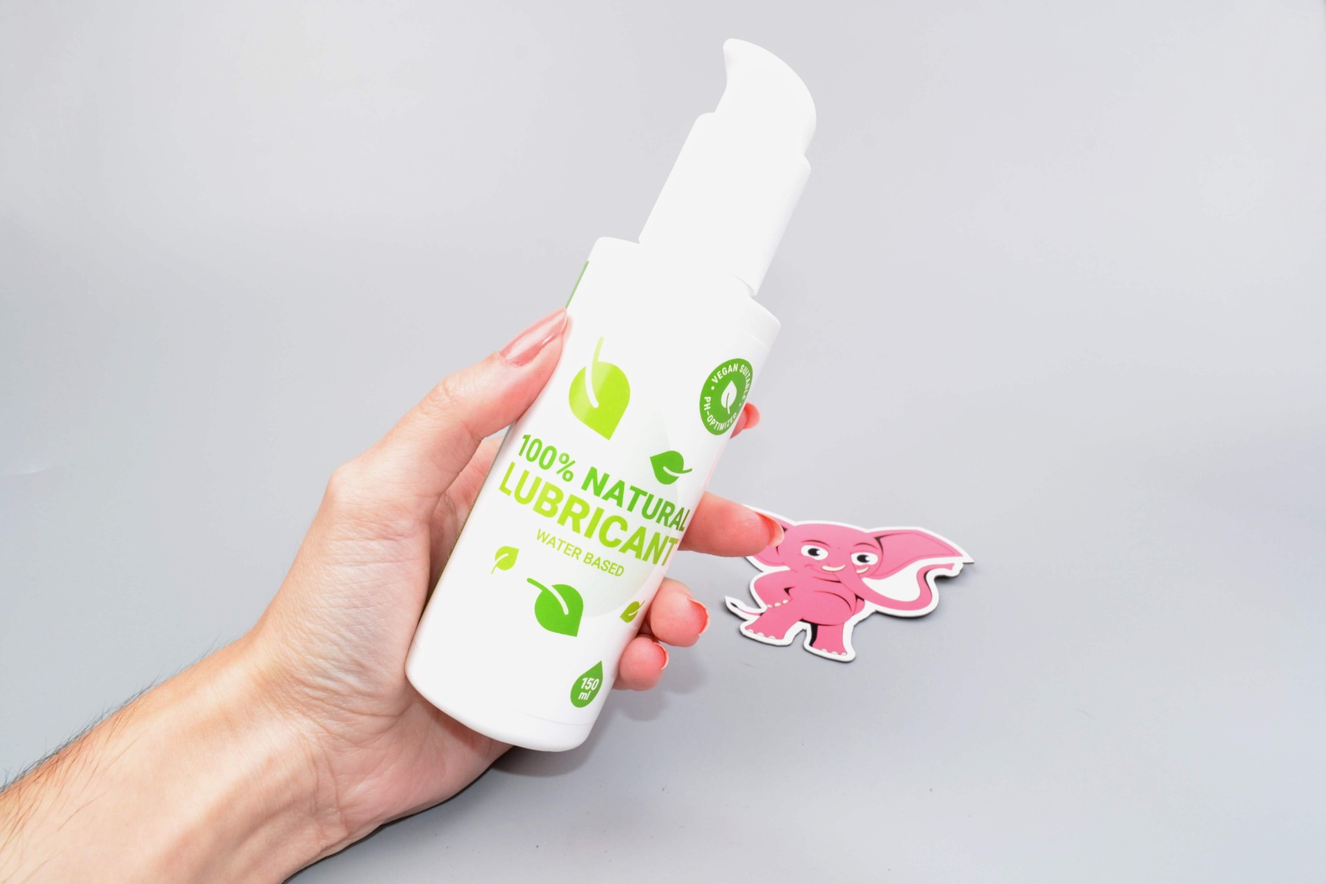 Lubrikační gel 100% Natural Vegan (150 ml), v ruce