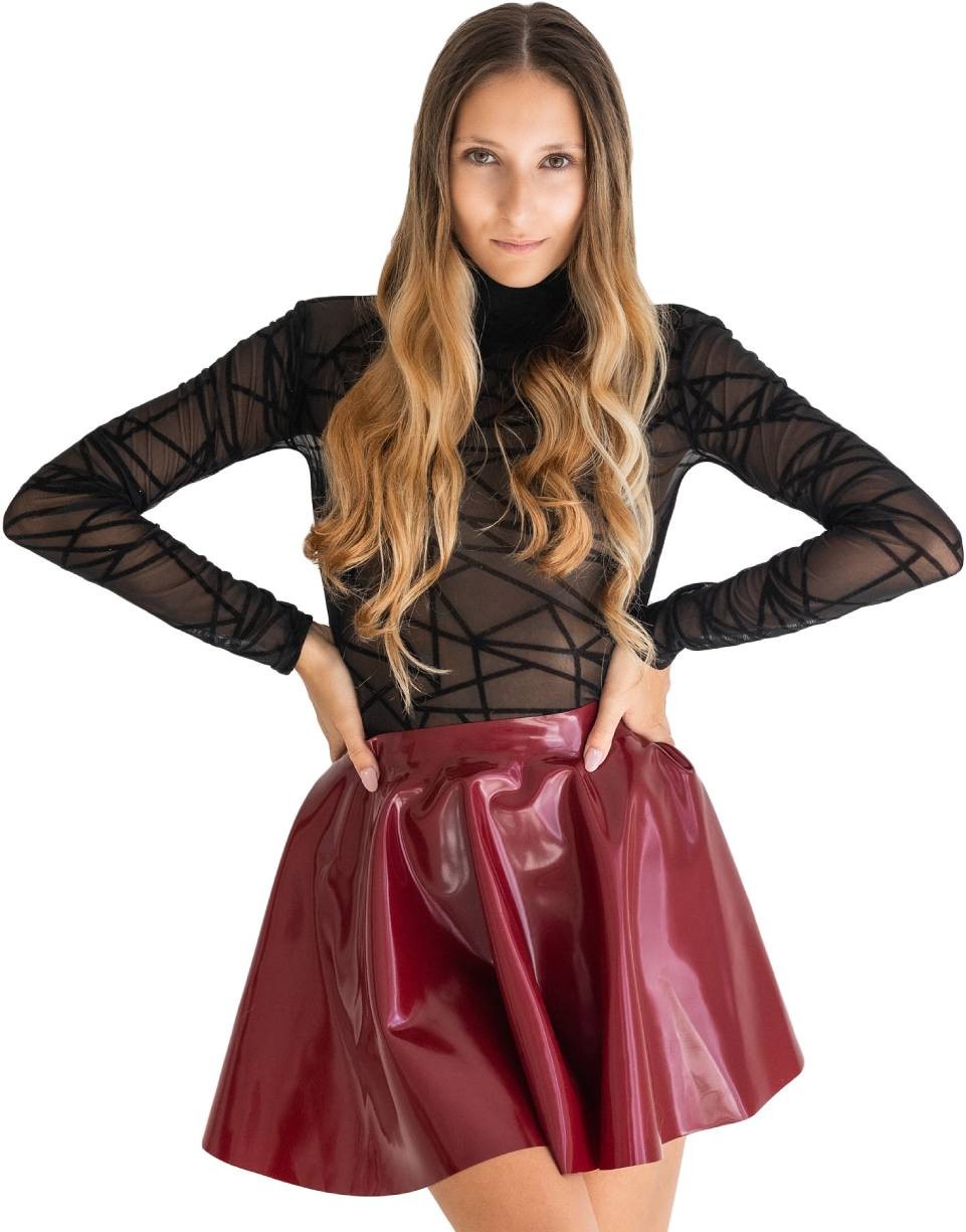 Červená latexová sukně Misty