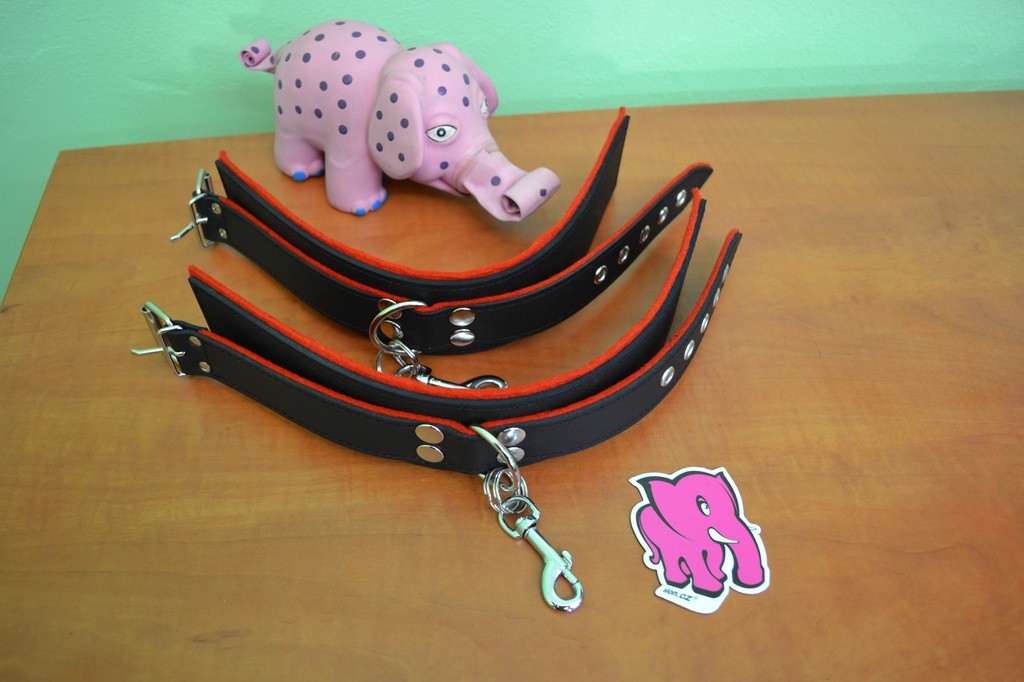 Kožená pouta na NOHY, řetízky navíc