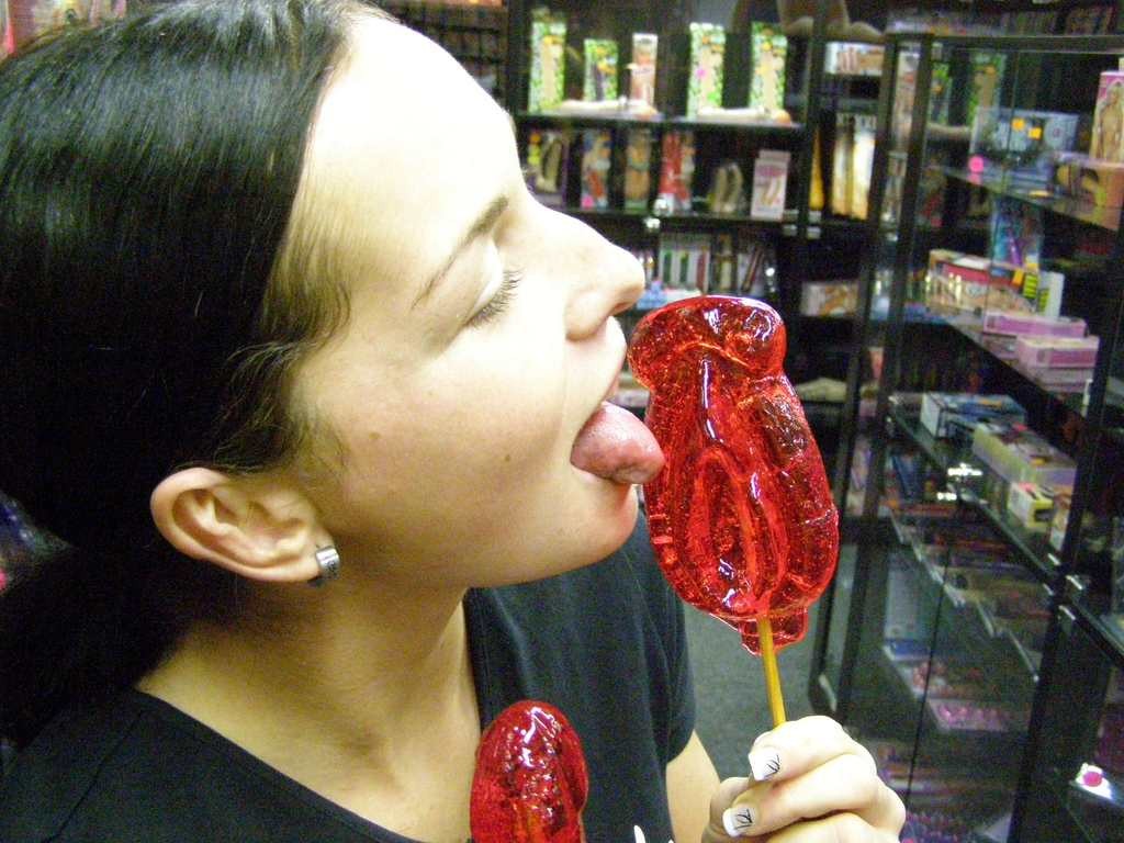 Lízátko Vagína červené