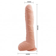 Realistické dildo Beautiful Alex 11" ve světle tělové barvě