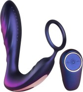 Vibrační anální kolík Black Hole s erekčním kroužkem a dálkovým ovládáním (14,3 cm)