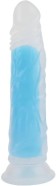 Svítící dildo s přísavkou Blue Radiance (20 cm)
