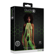 Bodystocking s vázacím límcem - Jedna velikost - Neonově Zelená