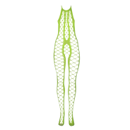 Bodystocking s vázacím límcem - Jedna velikost - Neonově Zelená