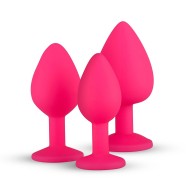 EASYTOYS ANAL COLLECTION Silikonový anální kolík s diamantem - Růžový