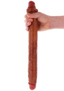 Silikonový dvojitý penis s předkožkou 46 cm