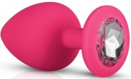 EASYTOYS ANAL COLLECTION Silikonový anální kolík s diamantem - Růžový