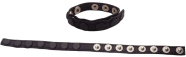 ROUGE Leather Single Multi Snap Cock Strap with Silver Buttons