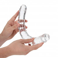 Oboustranné dildo Crystal Clear (34 cm)