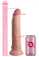 Realistický vibrátor s přísavkou z dvojitého silikonu Pipedream King Cock Gigant s dálkovým ovladačem (25 cm)