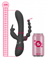 Silikonový vibrátor Black Trinity (22 cm)