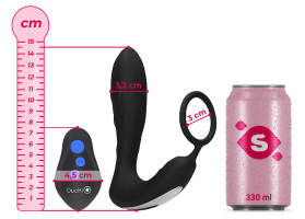 Anální kolík pro elektrosex Load of Pleasure s erekčním kroužkem a dálkovým ovládáním (14,5 cm)