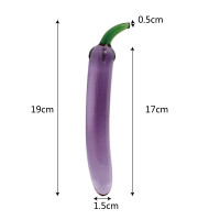 Skleněné dildo Mr. Eggplant (19 cm)