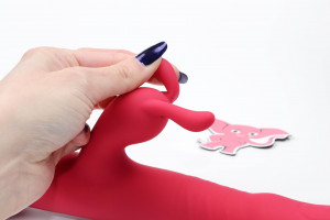 Rotační vibrátor s výběžkem na klitoris a přísavkou Aphrodite Bunny Twister (24 cm) + dárek ToyCleaner 75ml