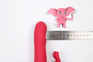 Rotační vibrátor s výběžkem na klitoris a přísavkou Aphrodite Bunny Twister (24 cm) + dárek ToyCleaner 75ml, rozměry