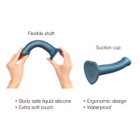 Strap-on-me dildo s přísavkou Metallic Shine M (18 cm)
