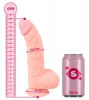 Silikonové dildo s přísavkou a varlaty Rich Man (20 cm)