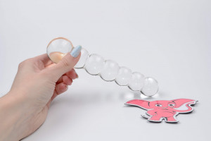 Skleněné dildo Icicles No. 3 (20 cm) + dárek Toybag