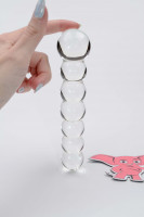 Skleněné dildo Icicles No. 3 (20 cm) + dárek Toybag