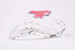 Skleněné dildo Tantric Touch (20 cm) + dárek Toybag