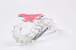 Skleněné dildo Tantric Touch (20 cm) + dárek Toybag