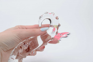 Skleněné dildo Tantric Touch (20 cm) + dárek Toybag