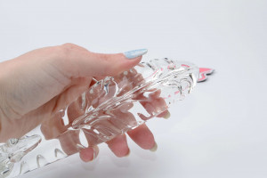 Skleněné dildo Tantric Touch (20 cm) + dárek Toybag