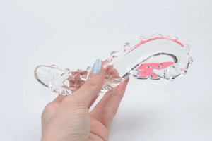 Skleněné dildo Tantric Touch (20 cm) + dárek Toybag