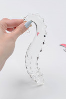 Skleněné dildo Tantric Touch (20 cm) + dárek Toybag
