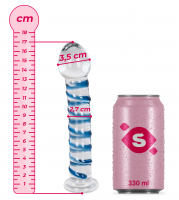 Skleněné dildo Arts Clair Bleu (17 cm)