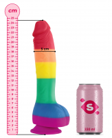 Dildo s přísavkou Rainbow Lust (24,5 cm)