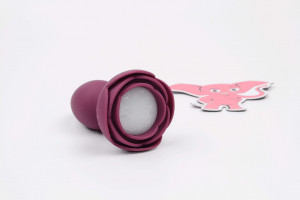 Svítící anální kolík s dotykovým tlačítkem Rose Flash (9,5 cm)