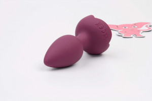 Svítící anální kolík s dotykovým tlačítkem Rose Flash (9,5 cm)