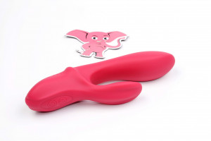 Silikonový vibrátor s výběžkem na klitoris Bunny Duo (19,2 cm)