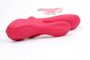 Silikonový vibrátor s výběžkem na klitoris Bunny Duo (19,2 cm)