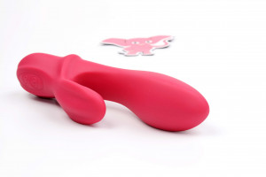 Silikonový vibrátor s výběžkem na klitoris Bunny Duo (19,2 cm)
