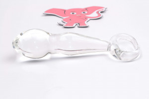 Skleněné dildo Orgasmic Me (11,5 cm) + dárek Toybag