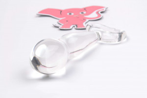 Skleněné dildo Orgasmic Me (11,5 cm) + dárek Toybag