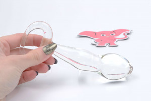 Skleněné dildo Orgasmic Me (11,5 cm) + dárek Toybag
