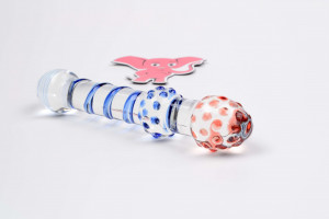 Skleněné dildo Require Me (18 cm) + dárek Toybag