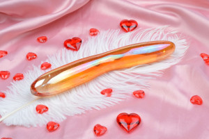 Skleněné dildo Sensualist (18 cm) + dárek Toybag