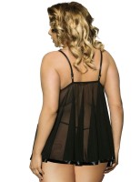 Plus size černá košilka Mysterious Love