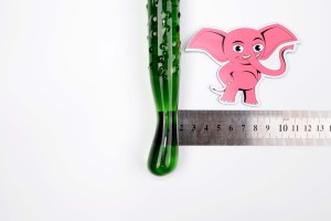 Skleněné dildo Mr. Cucumber (20 cm), rozměry