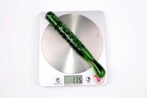 Skleněné dildo Mr. Cucumber (20 cm), váha