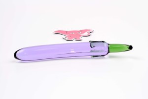 Skleněné dildo Mr. Eggplant (19 cm)