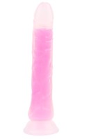 Svítící dildo s přísavkou Pinky Glow (21,5 cm)