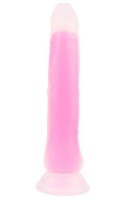 Svítící dildo s přísavkou Pinky Glow (21,5 cm)